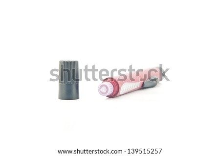 Red insulin pen injection