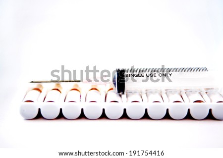 Disposable syringe and injection ampule background