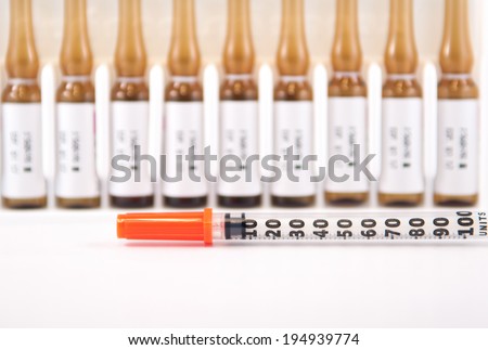 Disposable syringe on injection ampule