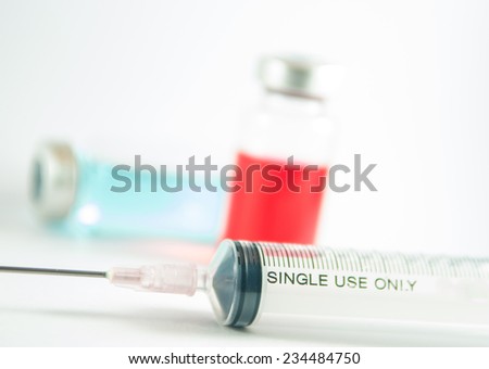 Disposable syringe and injection vial background