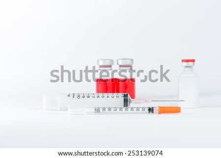 Injection syringe and medicine vial background