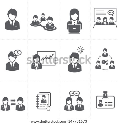 Management and Human Resource businessman Icons Management and Human Resource businessman Icons