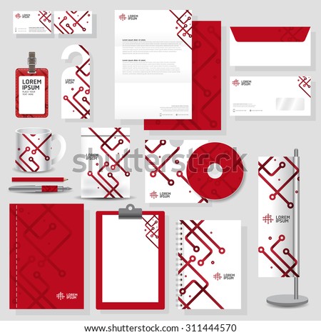 Technology corporate identity template Stationery design set in vector format Technology corporate identity template Stationery design set in vector format