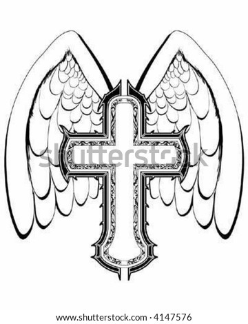 stock vector Vector Cross with Wings