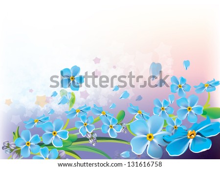 Bouquet of blue spring flowers.Spring background / Gift with love