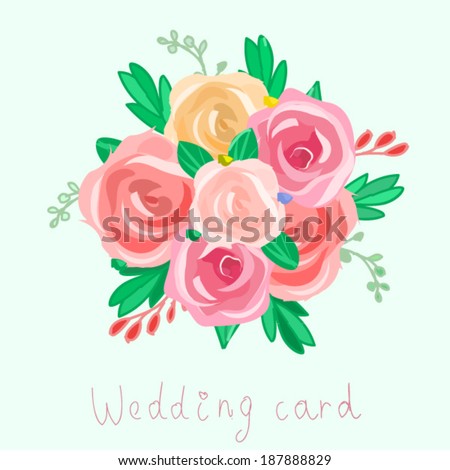 flower bouquet vector illustration. peony and roses flower bouquet background vector. wedding bouquet vector illustration.floral vector illustration