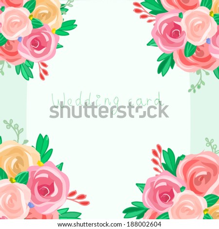flower wedding invitation vector illustration.flower bouquet illustration. wedding greeting card vector background.