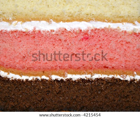 Rainbow cake close up - 3 layered cake