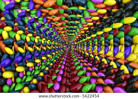 Tunnel vision candies background