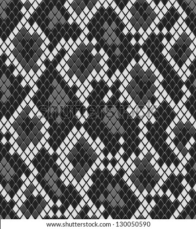 Snake reptile or crocodile skin seamless pattern in shades of grey vector Snake reptile or crocodile skin seamless pattern in shades of grey vector