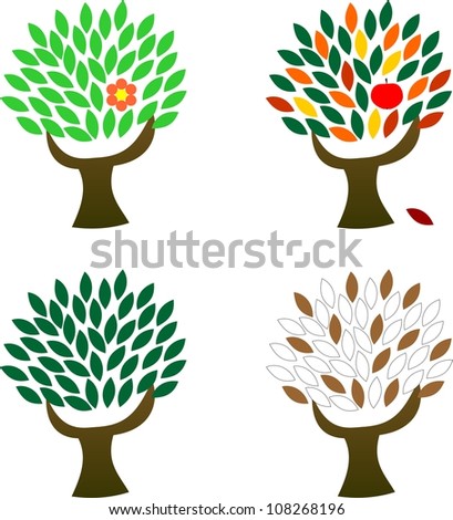 trees in four seasons