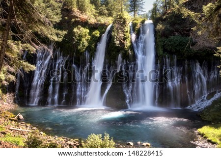 he park\'s centerpiece is the 129-foot Burney Falls, which is not the highest or largest waterfall in the state, but possibly the most beautiful. Additional water comes from springs.