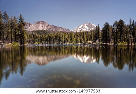 Reflection Lake Lying at an elevation of 5890 feet, Reflection Lake is located north of Lassen Peak near Manzanita Lake.