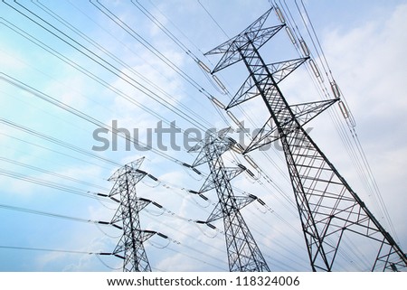 Grid electricity transmission towers