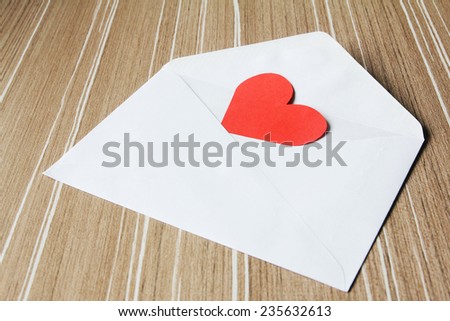 Heart in a white envelope