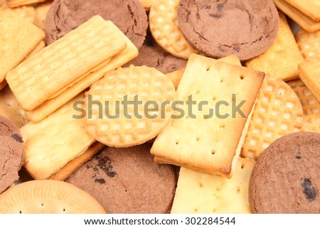 Assorted variety of biscuits