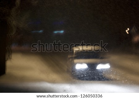 Night driving - blurred