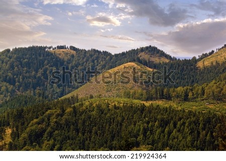 Landscape in Polish mountains Suche - Dry mountains