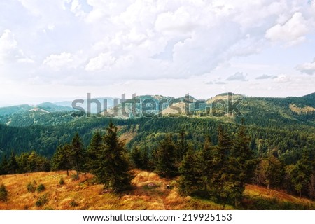 Landscape in Polish mountains Suche - Dry mountains