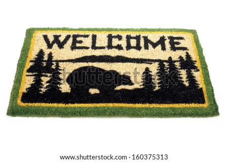 Welcome Mat with Bear