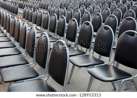 Rows of chairs.