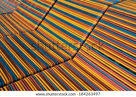 Colorful patterns of rubber hose.