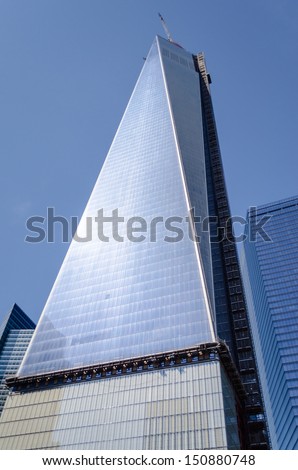 NEW YORK - MAY 27: One World Trade Center (also known as the Freedom Tower) is shown under construction on May 27, 2013 in New York City, New York.