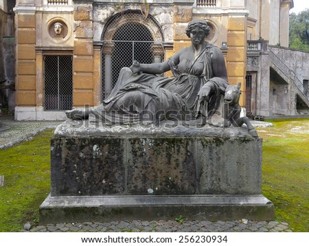 ROME - FEBRUARY 26: Abandoned Monument inside Villa Albani in Rome on February 26, 2015. The Villa was built between 1747 and 1767 by the architect Carlo Marchionni