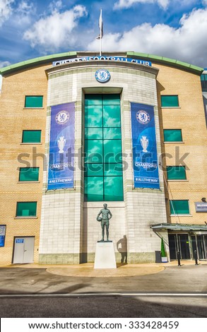 LONDON - MAY 30: Stamford Bridge Stadium, Home of Chelsea Football Club on May 30, 2015 in London. Chelsea won the Champions League in 2012