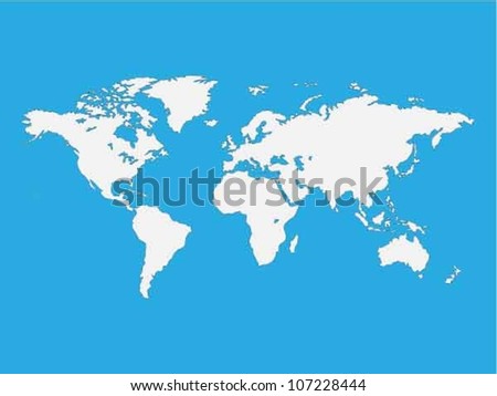 Map of the world isolated on blue