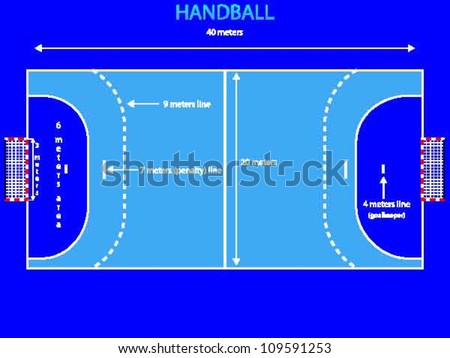 Handball Court With Metric Dimensions In Separate Layer Stock Vector ...