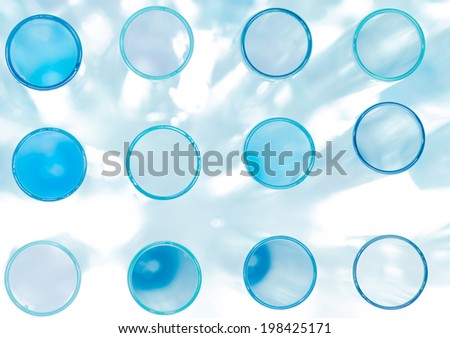 Test tubes closeup ,top view ,Science abstract  background