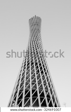Guangzhou, CHINA - October 07, 2014: Canton Tower is a 600-metre Guangzhou TV Astronomical and Sightseeing Tower. It opened for the 2010 Asian Games.