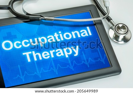 Tablet with the text Occupational Therapy on the display