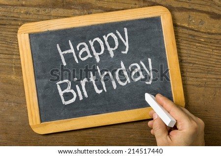 Blackboard with the text Happy Birthday