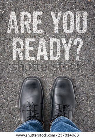 Text on the floor - Are you ready