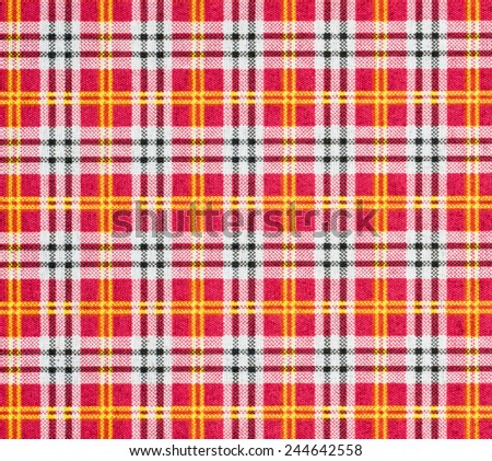 Fabric with a checked pattern in red tones