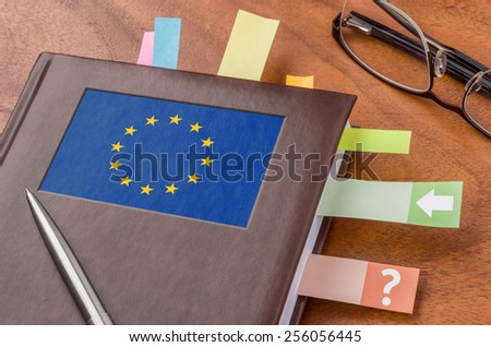 Notebook with the flag of the European Union