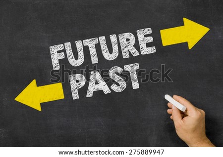 Future or Past written on a blackboard