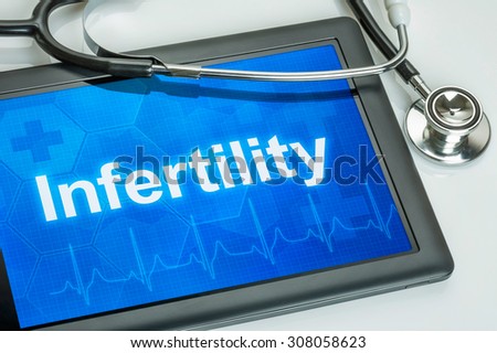 Tablet with the diagnosis Infertility on the display