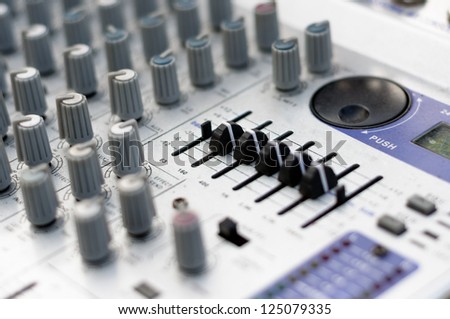 Audio mixing console.