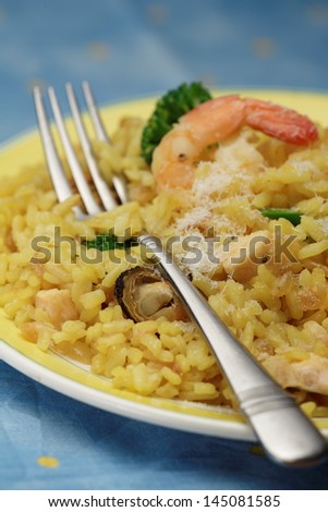 Spanish cuisine: Paella in the plate