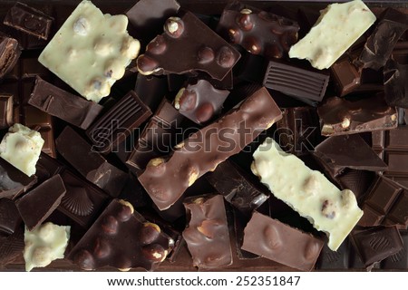 Chocolate background/ chocolate bar pieces
