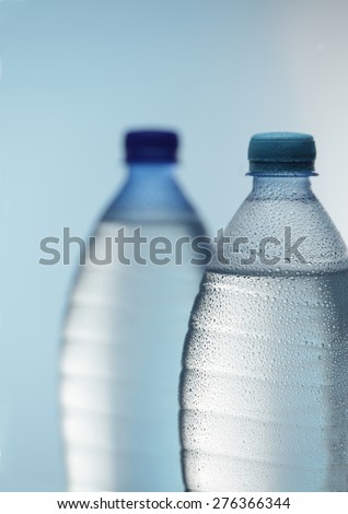 Mineral water bottles isolated on white background