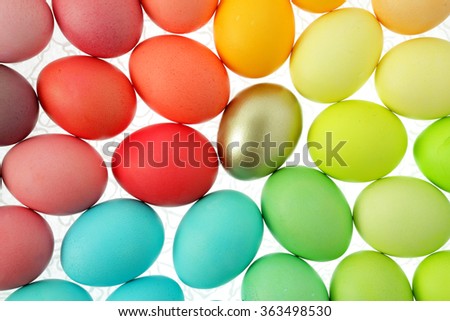 Easter eggs background/ painted easter eggs isolated on white background