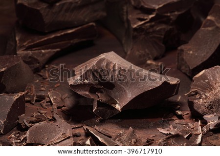 Chocolate / chocolate chunks / Chocolate bar pieces/ dark chocolate  background