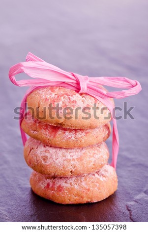 sweet healthy raspberry cookies with ribbon