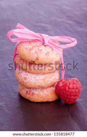 sweet healthy raspberry cookies with ribbon