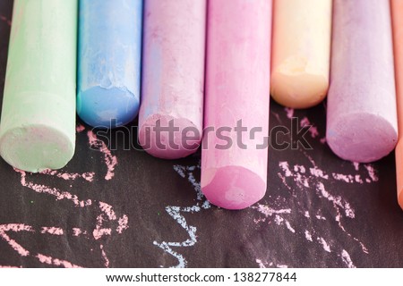 colorful chalk drawing on a blackboard