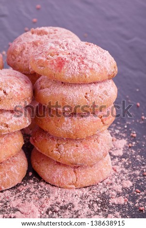 french pink sugared  raspberry cookies